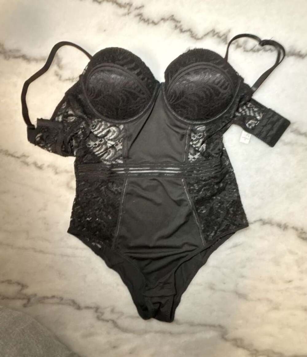 Lace Bodysuit Black Size Medium